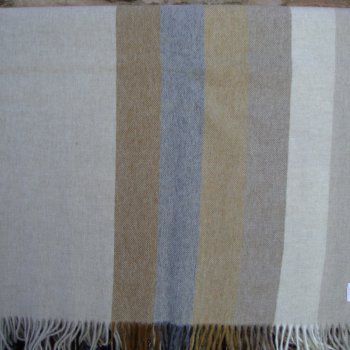 Grey and Gold Harley Stripe Lambswool Throw