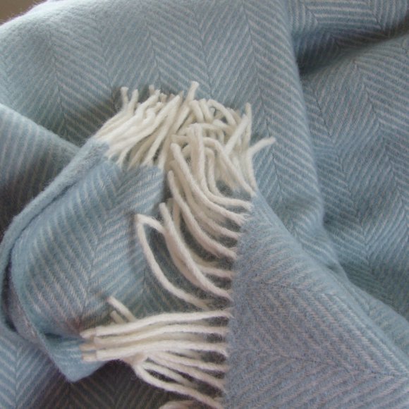 Duck Egg Pure New Wool Blanket Throw 01