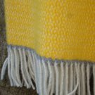 Grey Yellow Panel Illusion Pure New Wool Blanket Throw 04