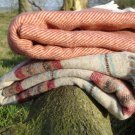 Brick Herringbone Shetland Wool Blanket Throw 06