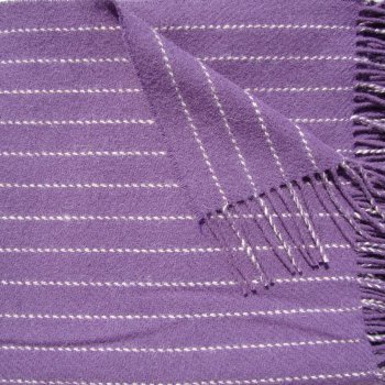 Plum Pinstripe 100% Shetland Wool Blanket