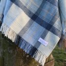 Skye Blue Check Shetland Wool Throw 04