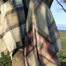 Skye Green Check Shetland Wool Throw 04
