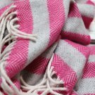 Georgina Stripe Cashmere Mix Pink Baby Blanket 02