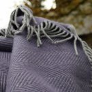 Lavender Grey Herringbone Pure New Wool 03