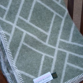 Stone Green Brick Jacquard Throw