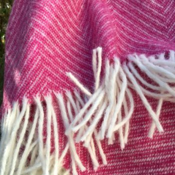 Cerise Pink Herringbone Blanket