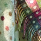 Beige Multi Spot Check Merino Lambswool Blanket Throw 02