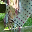 Beige Multi Spot Check Merino Lambswool Blanket Throw 03