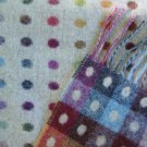 Beige Multi Spot Check Merino Lambswool Blanket Throw 04