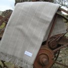 Beige Pinstripe Merino Lambswool Blanket Throw 02