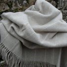 Beige Pinstripe Merino Lambswool Blanket Throw 03