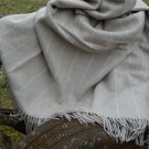 Beige Pinstripe Merino Lambswool Blanket Throw 04