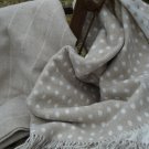 Beige Pinstripe Merino Lambswool Blanket Throw 05