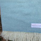 Blue Parquet Merino Lambswool Blanket Throw 02