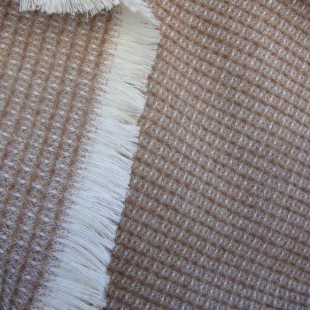 Brown Ochre Croft Waffle Merino Lambswool Throw 