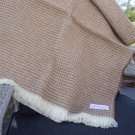 Brown Ochre Croft Waffle Merino Wool Blanket Throw 03