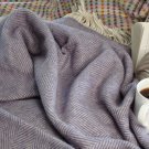 Clover Herringbone Merino Lambswool Blanket Throw 05