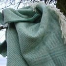 Eucalyptus Herringbone Merino Lambswool Blanket Throw 02