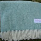 Eucalyptus Herringbone Merino Lambswool Blanket Throw 05