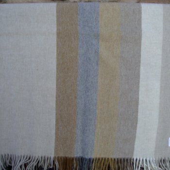 Grey and Gold Harley Stripe Lambswool Throw