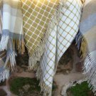 Grey Gold Melbourne Check Merino Lambswool Blanket Throw 06