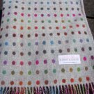 Grey Multi Spot Check Merino Lambswool Blanket Throw 04