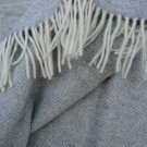 Grey Parquet Merino Lambswool Blanket Throw 03