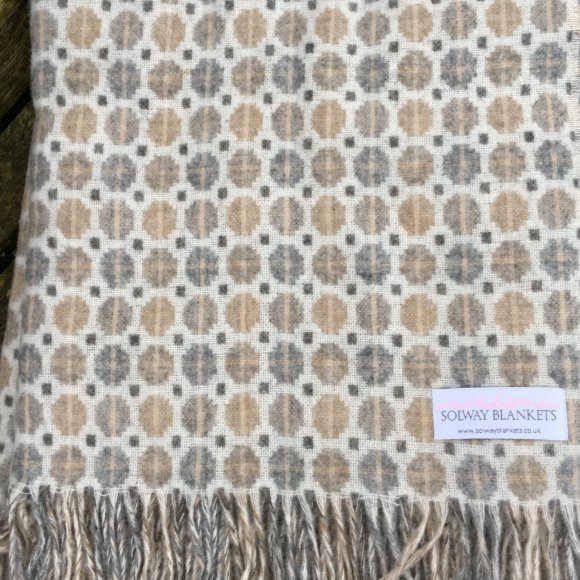 Natural Grey Milan Merino Lambswool Blanket Throw 01