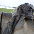 Natural Grey Windowpane Check Merino Blanket Throw 04