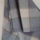 Natural Grey Windowpane Check Merino Blanket Throw 05