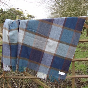 Pateley Blue Merino Blanket