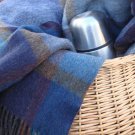 Pateley Blue Merino Lambswool Blanket Throw 05