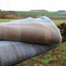 Portree Duck Egg Grey Check Merino Throw 05