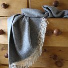 Diamond Herringbone Natural Grey Alpaca Throw Blanket 05