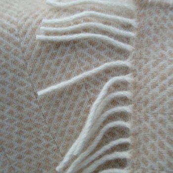 Beige Beehive Pure New Wool Throw