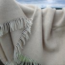 Beige Beehive Pure New Wool Blanket Throw 02