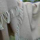 Beige Beehive Pure New Wool Blanket Throw 03