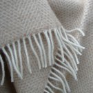 Beige Beehive Pure New Wool Blanket Throw 04