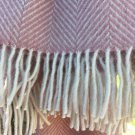 Blush Pink Herringbone Pure New Wool Blanket Throw 02