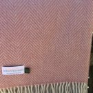 Blush Pink Herringbone Pure New Wool Blanket Throw 03