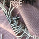 Blush Pink Herringbone Pure New Wool Blanket Throw 04