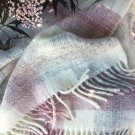 Blush Pink Meadow Check Pure New Wool Blanket 03