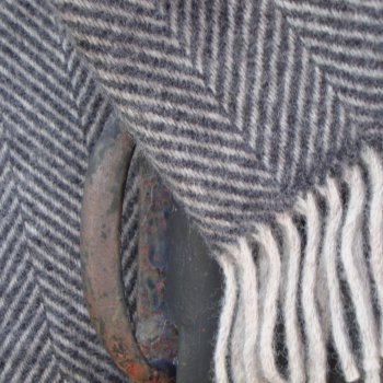 Charcoal and Silver Herringbone Blanket