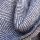 Charcoal Silver Herringbone Pure New Wool Blanket Throw 04