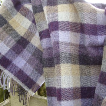 Grey Combo, Pure Wool Tartan Small Blanket