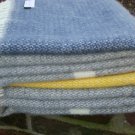 Grey Navy Panel Illusion Pure New Wool Blanket Throw 04