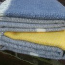 Grey Yellow Panel Illusion Pure New Wool Blanket Throw 06