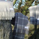 Natural Beige Herringbone Pure New Wool Blanket Throw 06