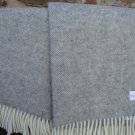 Natural Grey Herringbone Undyed Wool Blanket Throw 03